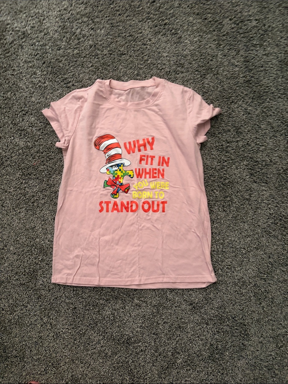 Pink Kids' Graphic Tee - "Why Fit In When You Were Born to Stand Out"